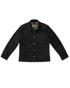 Master Supply Co Field Jacket Black - Full-Grain Cowhide Chore-Style Coat”, “Durable Black Field Jacket for Men”, “Versatile Unlined Field Jacket by Master Supply Co”