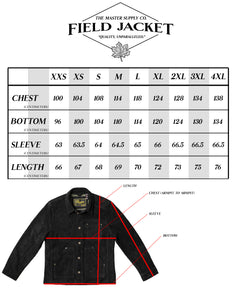 Master Supply Co Field Jacket Black - Full-Grain Cowhide Chore-Style Coat”, “Durable Black Field Jacket for Men”, “Versatile Unlined Field Jacket by Master Supply Co”
