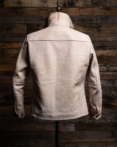 Back view of the Field Jacket in Natural leather displaying rear design and stitching details