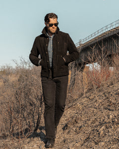 Master Supply Co Field Jacket Black - Full-Grain Cowhide Chore-Style Coat”, “Durable Black Field Jacket for Men”, “Versatile Unlined Field Jacket by Master Supply Co”
