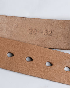 Leather Belt: Tan with Brass Buckle