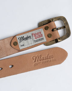 Leather Belt: Tan with Rustic Buckle