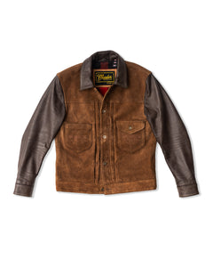 "The Scoundrel Jacket by Master Supply Co features a unique blend of heritage and tradition. This jacket is made from a combination of Full Grain Cow leather, providing a durable and stylish look. Perfect for those who appreciate a more traditional approach to fashion, the Scoundrel jacket is sure to make a statement. Upgrade your wardrobe today with this one-of-a-kind jacket."