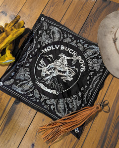 master supply co Bandana - "Holy Buck, Boys!" 100% cotton Printed Western Style Cowboy Rodeo